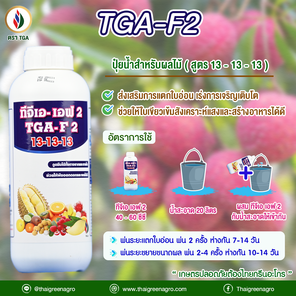 14.อัตราการใช้ ทีจีเอ F2